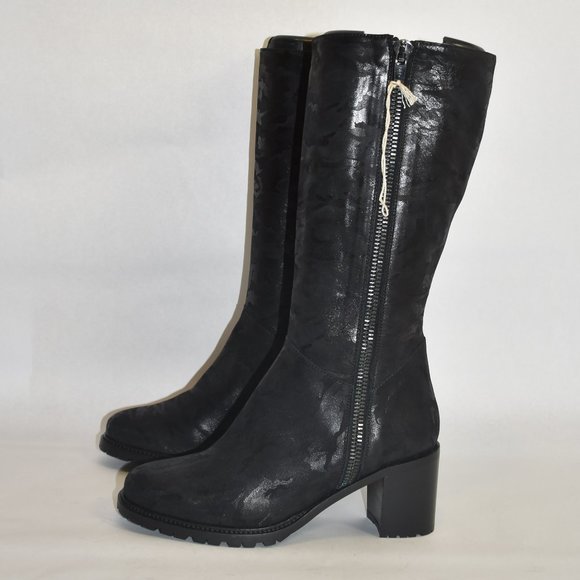 ROSS & SNOW ROSINA LEATHER BLOCK WEATHERPROOF BOOT BLACK CAMO 9 (1)(TB18) - Picture 5 of 9